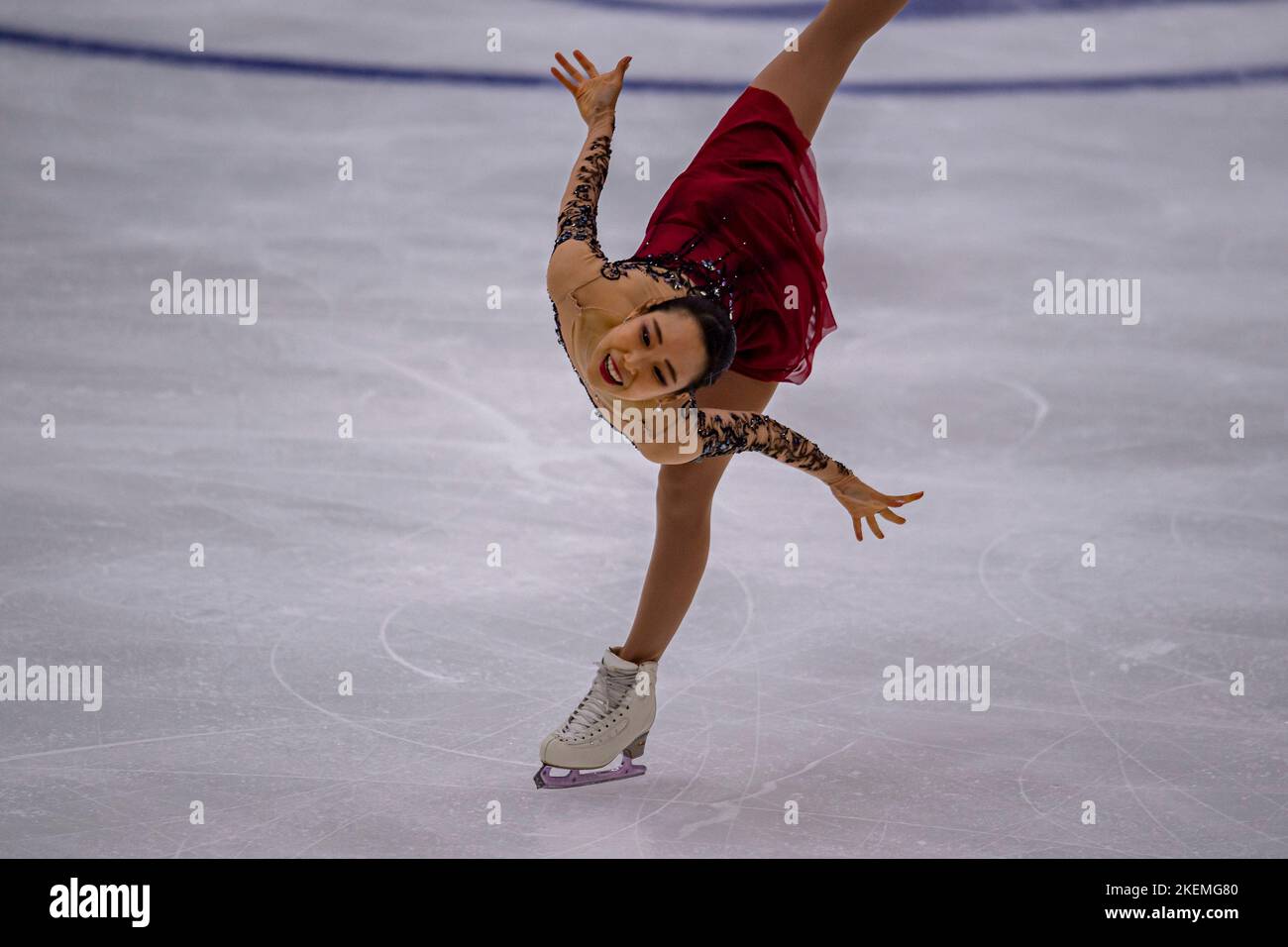 SHEFFIELD, Sheffield. 13th novembre 2022. Mai Mihara du Japon participe au patinage féminin gratuit lors du Grand Prix de l'UIP - MK John Wilson Trophée 2022 à ICE Sheffield le dimanche 13 novembre 2022. SHEFFIELD, Sheffield. Credit: Taka G Wu/Alay Live News Banque D'Images