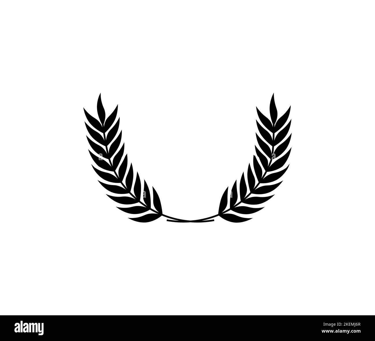 Couronne de cercle Laurel. Branche de feuilles de blé de chêne d'olive grec Illustration de Vecteur