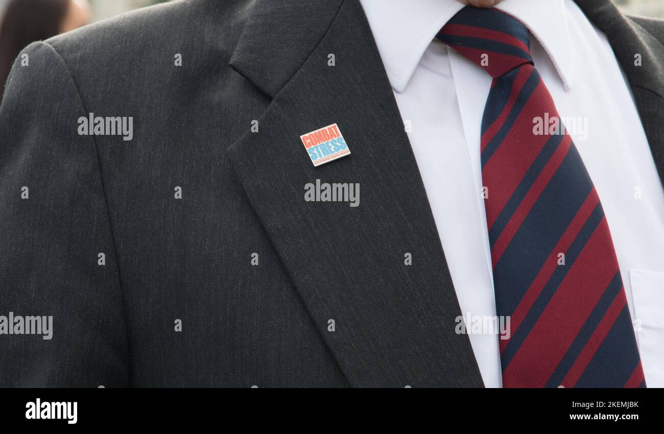 Eastbourne, East Sussex, Royaume-Uni. 13th novembre 2022. Les habitants de la ville côtière d'Eastbourne se rassemblent au mémorial de guerre des villes avant d'observer 2 minutes de silence à la mémoire des morts de guerre des nations. Credit: Newspics UK South/Alamy Live News Banque D'Images