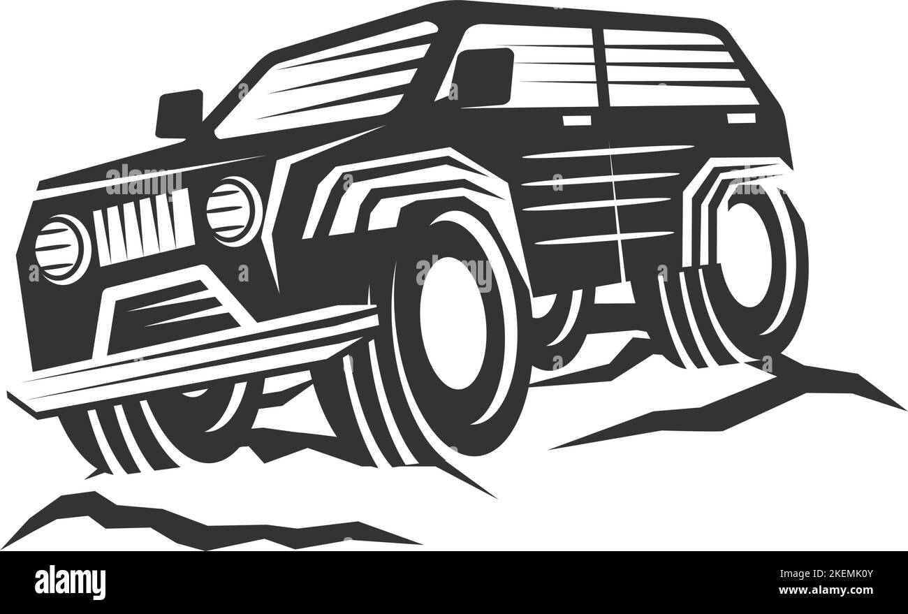 Logo Jeep hors route icône Illustration identité de la marque Illustration de Vecteur