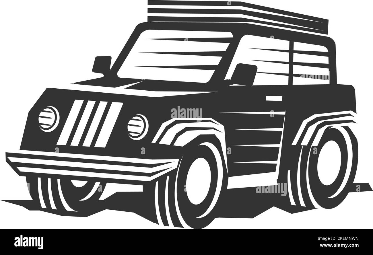 Logo Jeep hors route icône Illustration identité de la marque Illustration de Vecteur