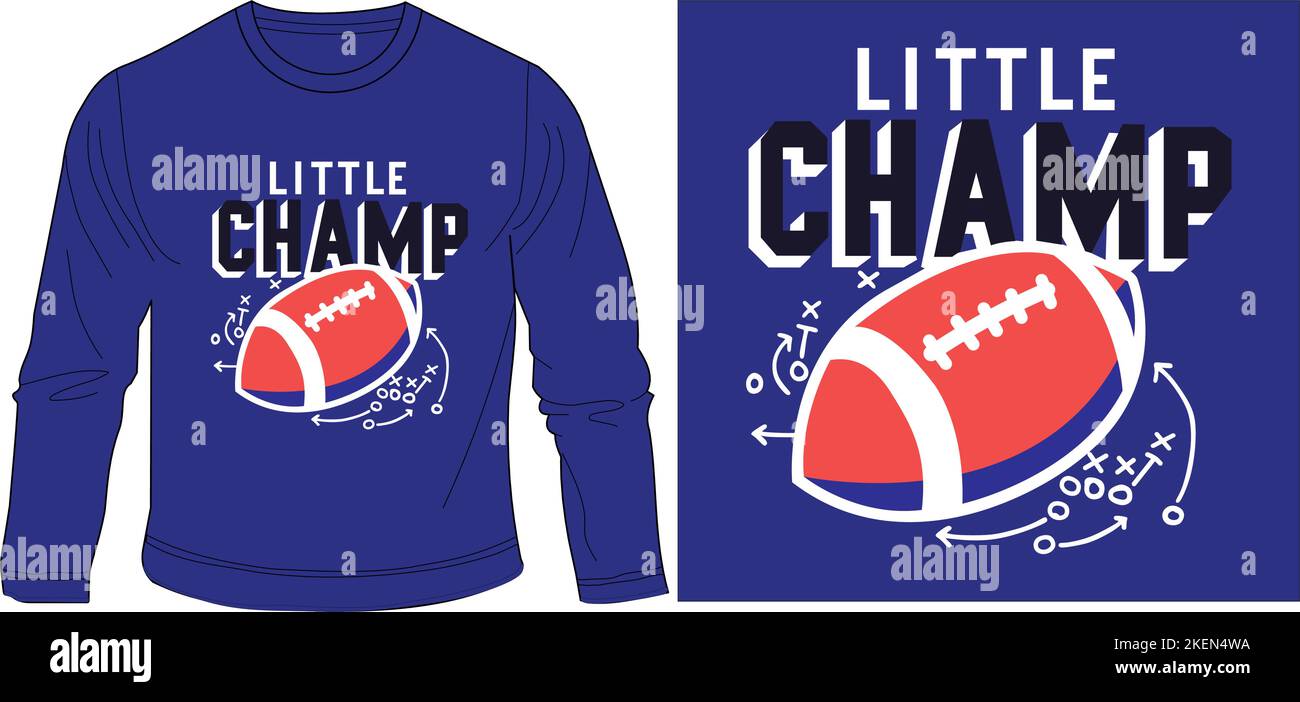 little champ football rugby t-shirt motif graphique illustration vectorielle fichier numérique Illustration de Vecteur