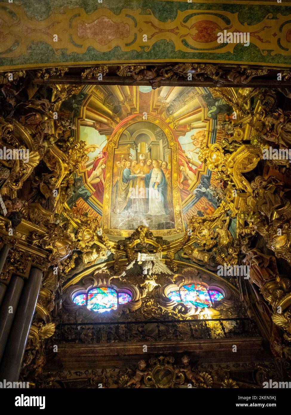 Plafond du choeur de chich de la cathédrale de Braga Banque D'Images