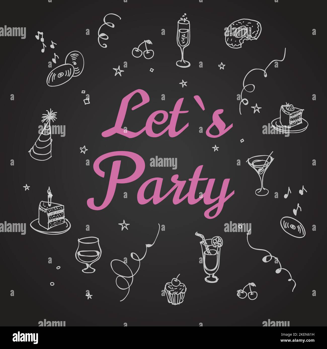 Laisse l'illustration d'arrière-plan Party. Design d'arrière-plan vectoriel de prospectus Party, bannière, cartes. Illustration de Vecteur