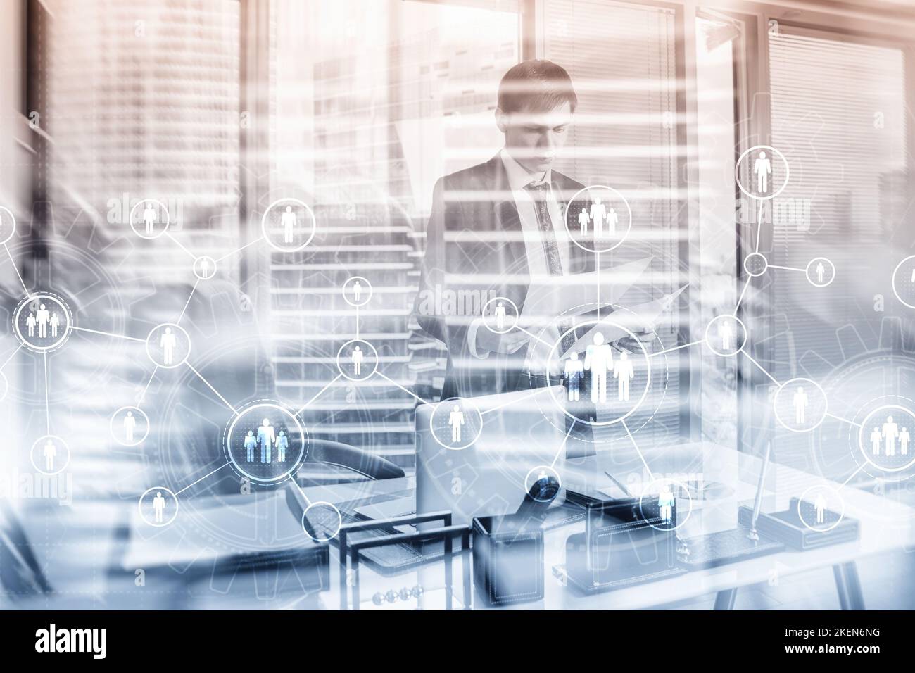 Concept Gear Connection et gestion des ressources humaines en arrière-plan Banque D'Images