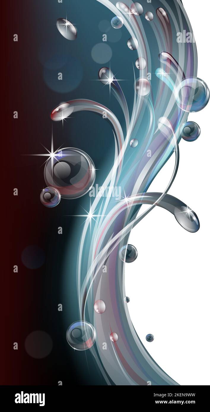 Eau Splash bordure savon cadre bulle arrière-plan Illustration de Vecteur