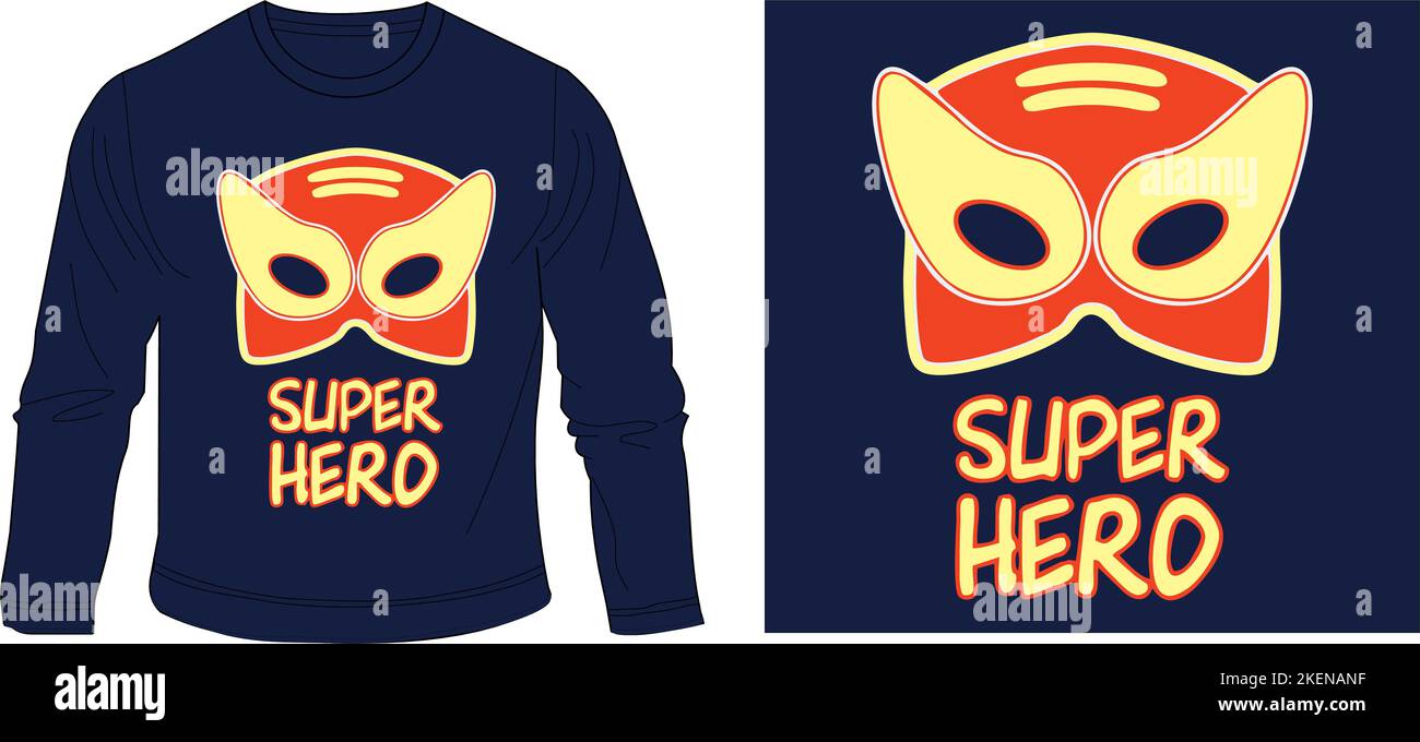 super HERO masque t shirt graphisme dessin vectoriel illustration numérique filletees,t shirt graphique,t shirt sérigraphie,vêtements pour enfants,mode pour enfants,vecteur, Illustration de Vecteur