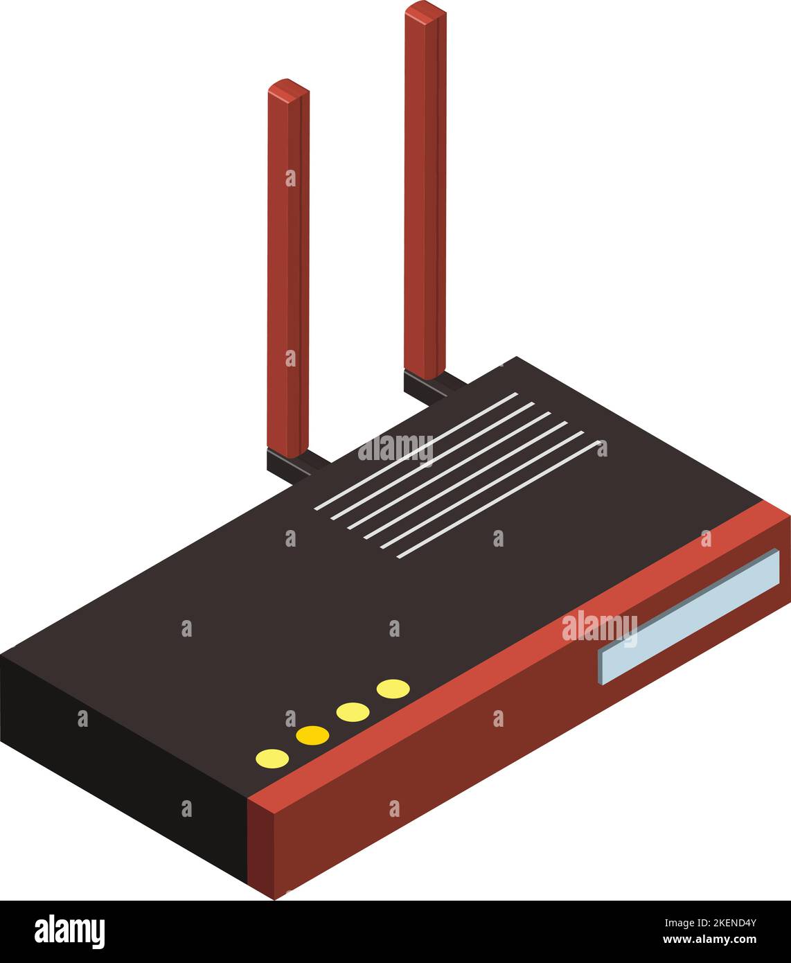 Illustration du routeur et du modem dans le style isométrique 3D isolé en arrière-plan Illustration de Vecteur