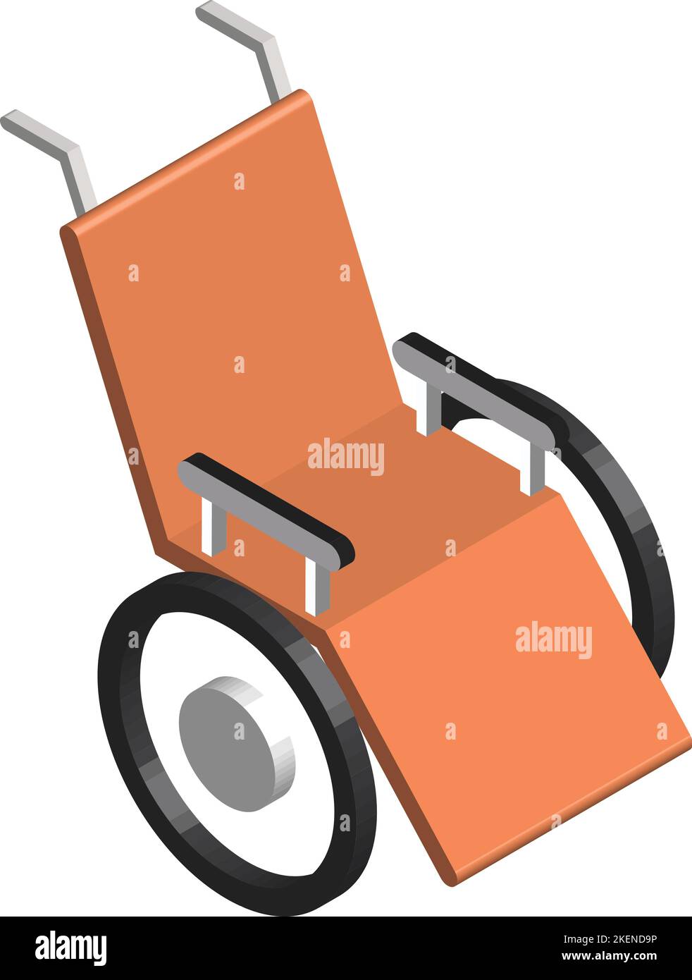 Illustration fauteuil roulant de style isométrique 3D isolée sur fond Illustration de Vecteur