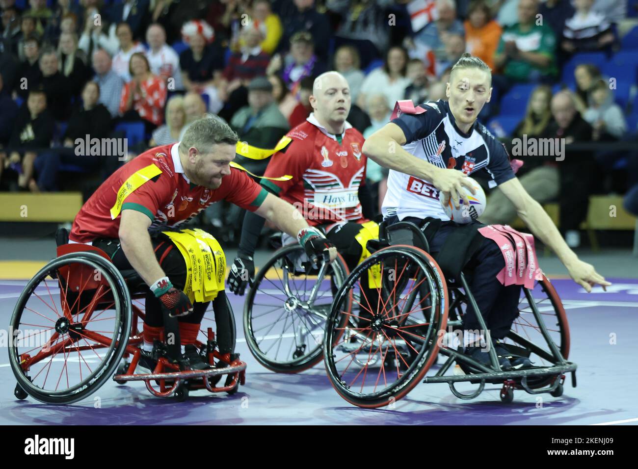 Sheffield, Royaume-Uni. 13th novembre 2022. English Institute of Sport Sheffield, Sheffield, South Yorkshire, 13th novembre 2022. Angleterre fauteuil roulant Rugby League vs pays de Galles fauteuil roulant Rugby League dans la coupe du monde de Rugby League 2021 semi-finale Jack Brown de l'Angleterre Rugby League crédit: Touchlinepics/Alamy Live News Banque D'Images