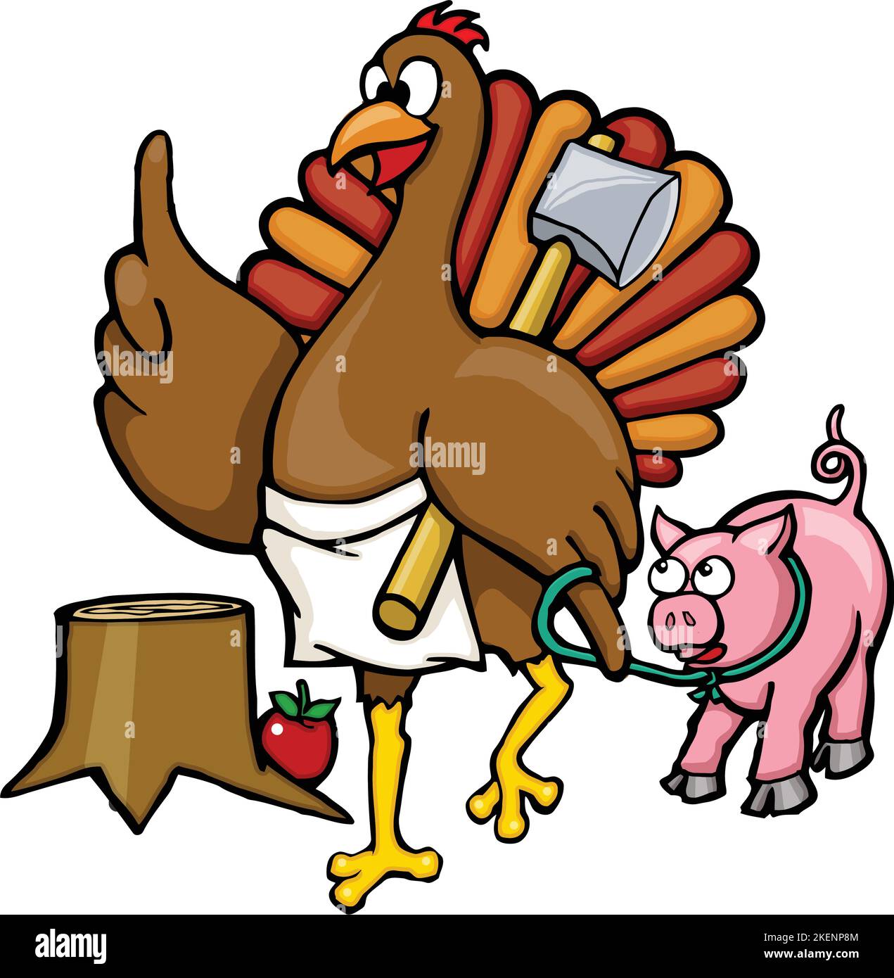 caricature de thanksgiving turquie avec cochon Illustration de Vecteur