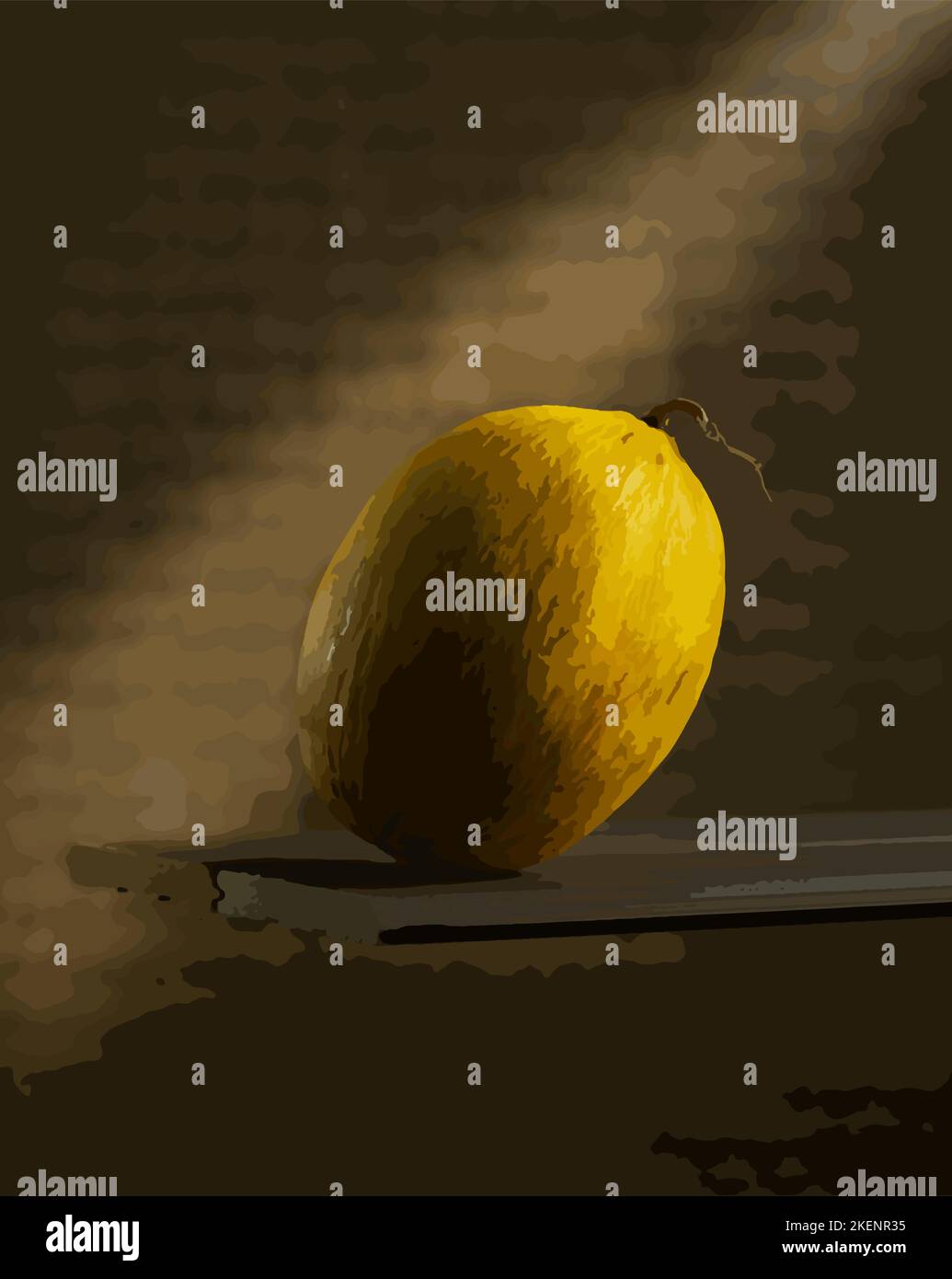 melon isolé sur fond blanc. Illustration vectorielle brillante de la moitié colorée et entière du melon juteux. Dessin animé frais Illustration de Vecteur