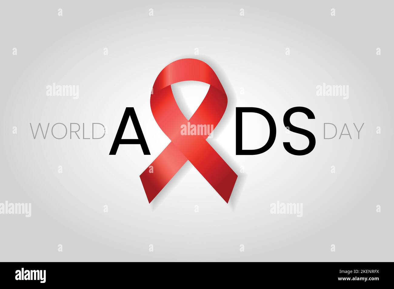 Vector au format rectangulaire avec un ruban rouge pour la journée des aides mondiales. Journée 1 décembre vih. Bannière ou arrière-plan pour soutenir les personnes vivant avec le VIH et l'IA Illustration de Vecteur