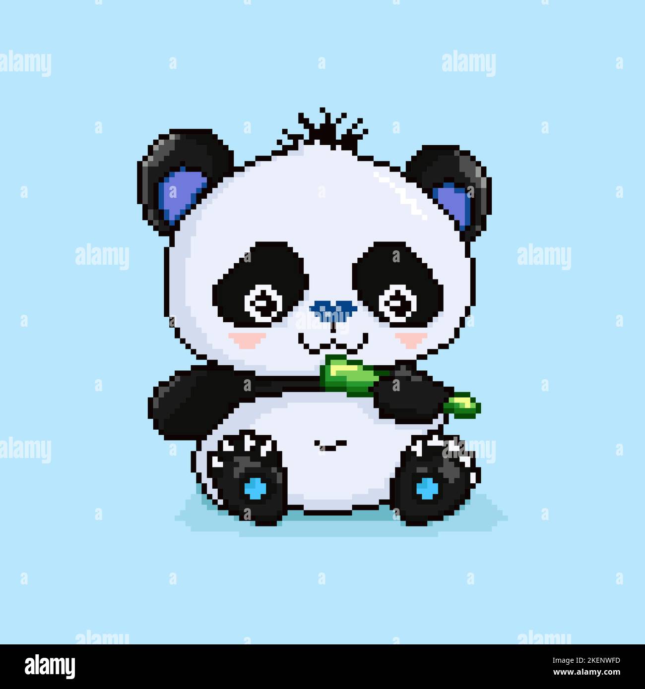 Joli dessin animé Panda. Illustration pixel vecteur isolé. Illustration de Vecteur