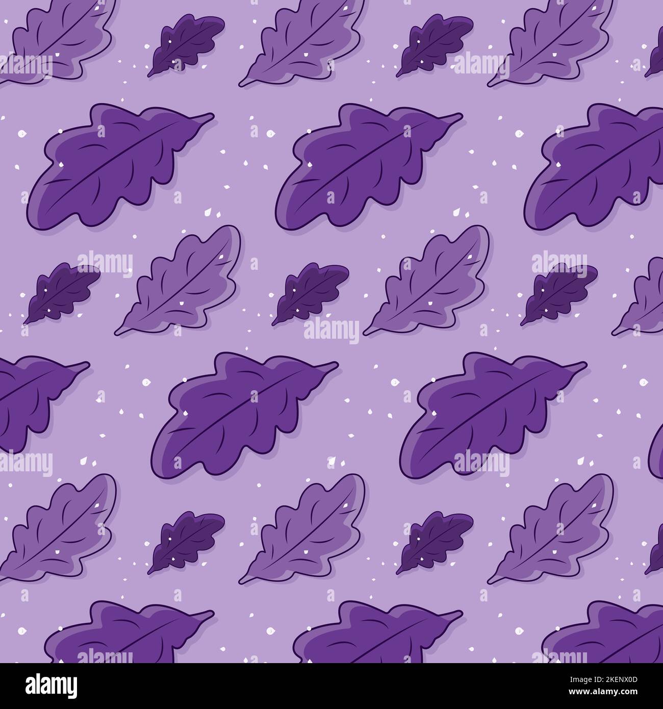 Motif sans couture avec feuilles de chêne violet. Illustration de Vecteur