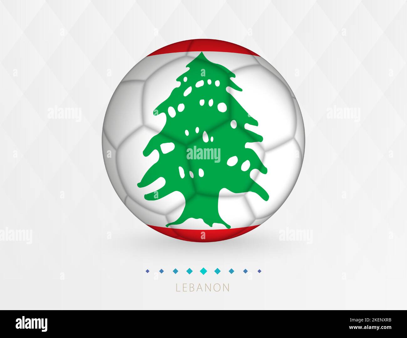 Ballon de football avec motif drapeau libanais, ballon de football avec drapeau de l'équipe nationale libanaise. Icône Vector sport. Illustration de Vecteur