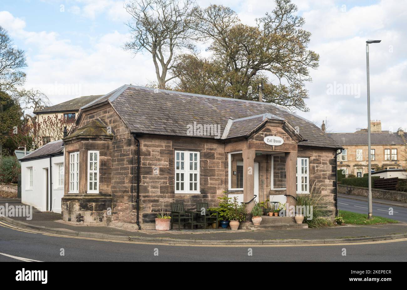 Ancienne maison de péage, maintenant une location de vacances, au 2 Castle Terrace, Berwick upon Tweed, Northumberland, Angleterre, Royaume-Uni Banque D'Images