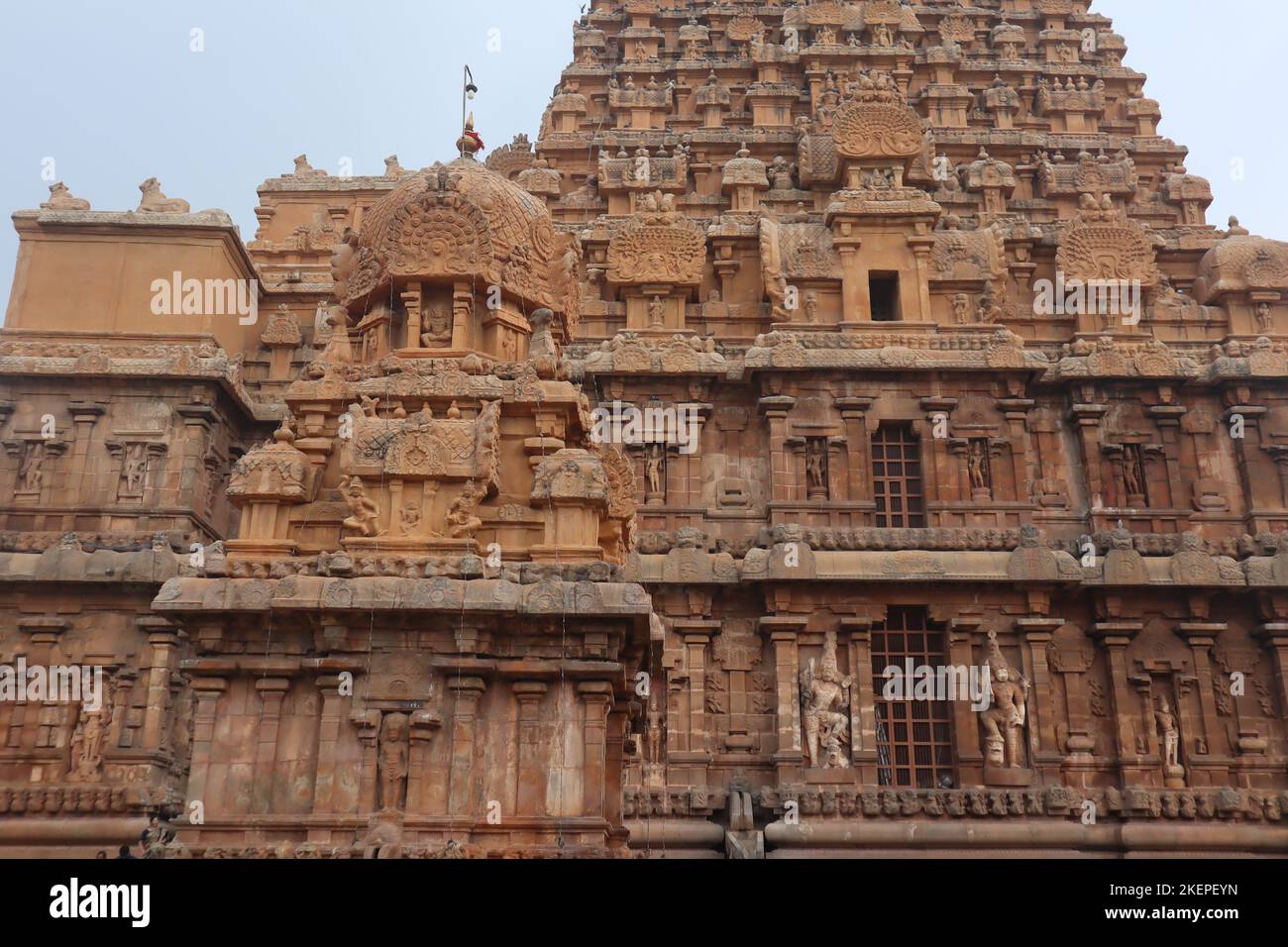 Belle photo du temple de Brihadeeswarar à Tanjore. Banque D'Images