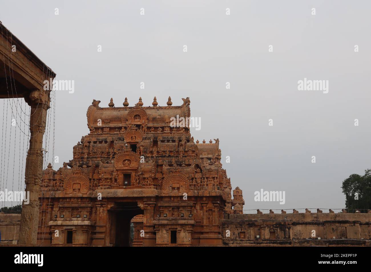 Belle photo du temple de Brihadeeswarar à Tanjore. Banque D'Images