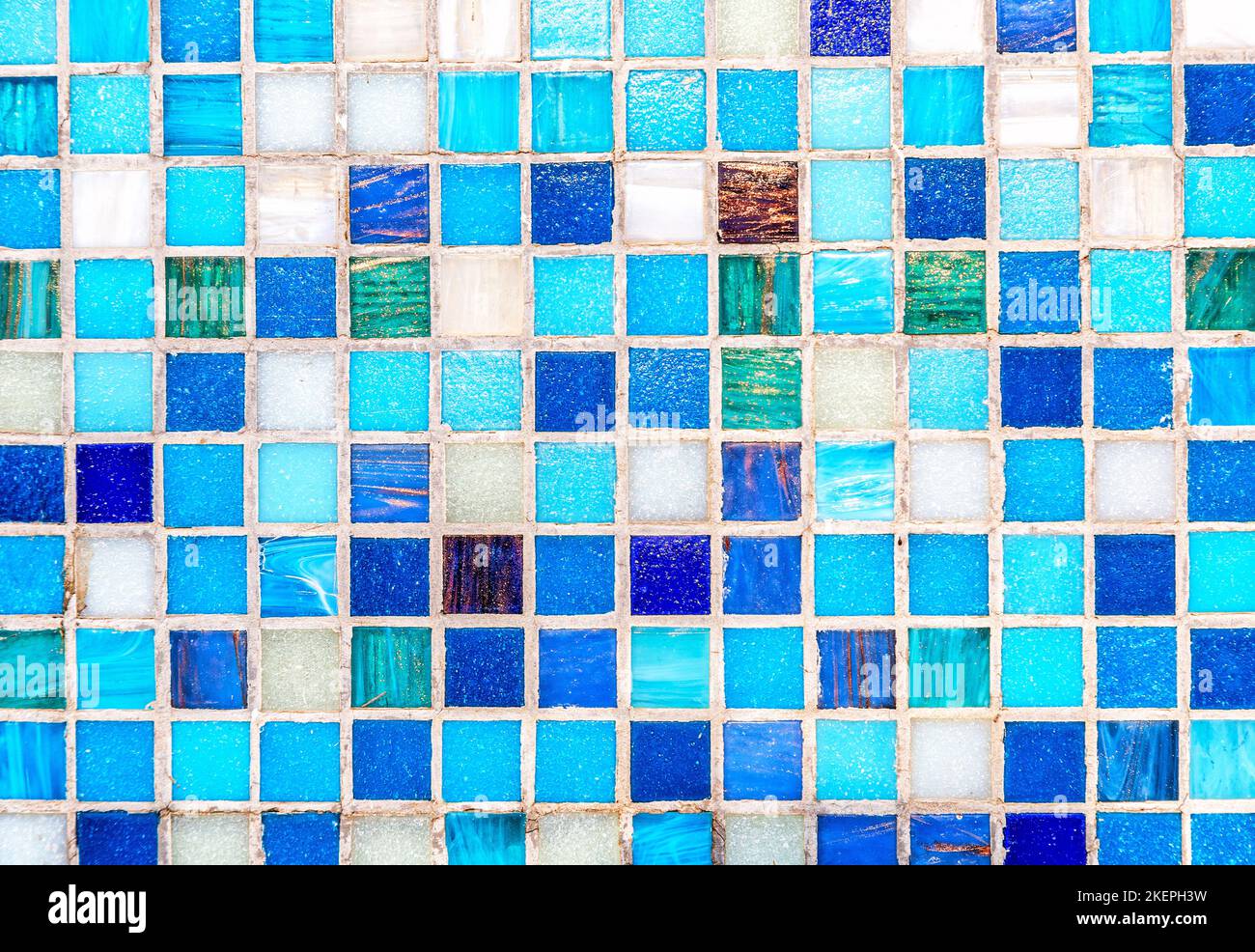 Arrière-plan abstrait des mosaïques murales en bleu Banque D'Images