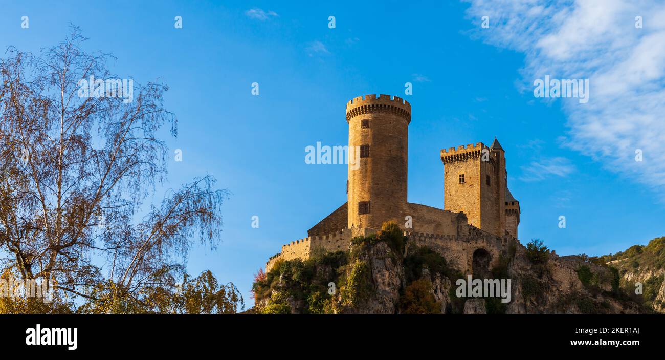 Magnifique château médiéval de Foix, en Ariège, Occitanie, France Banque D'Images
