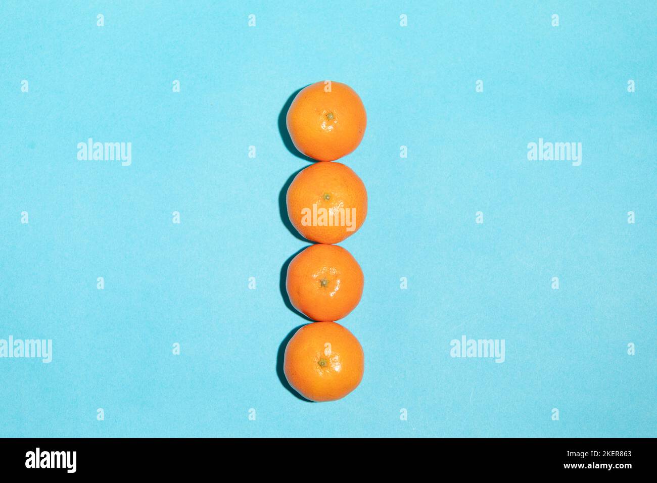 Mandarines juteuses naturelles formant la lettre I Banque D'Images