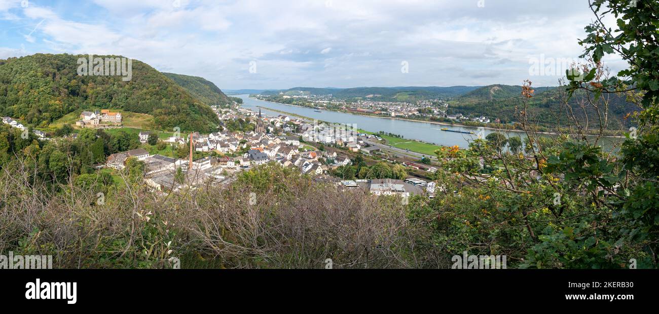 BROHL, ALLEMAGNE - 27 SEPTEMBRE 2021 : image panoramique de la ville de Brohl près du Rhin sur 27 septembre 2021 en Allemagne Banque D'Images