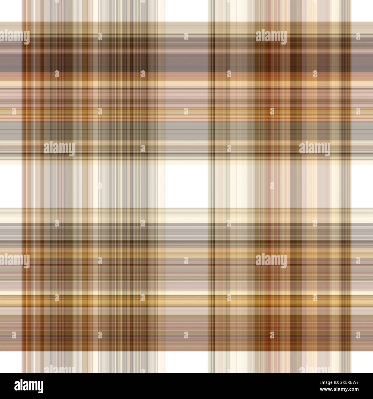 Tissu écossais blanc forêt à motif sans couture. Motif écossais de forêt automnale ton sur ton avec texture organique. Arrière-plan de bande orange pour papier peint rugueux. Banque D'Images