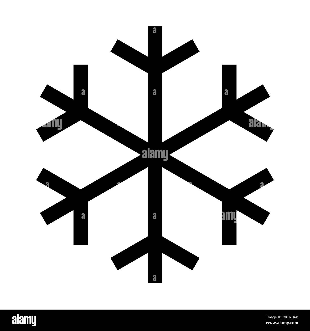 Simple lac de neige noir d'hiver. Icône de Noël avec angles vifs Illustration de Vecteur