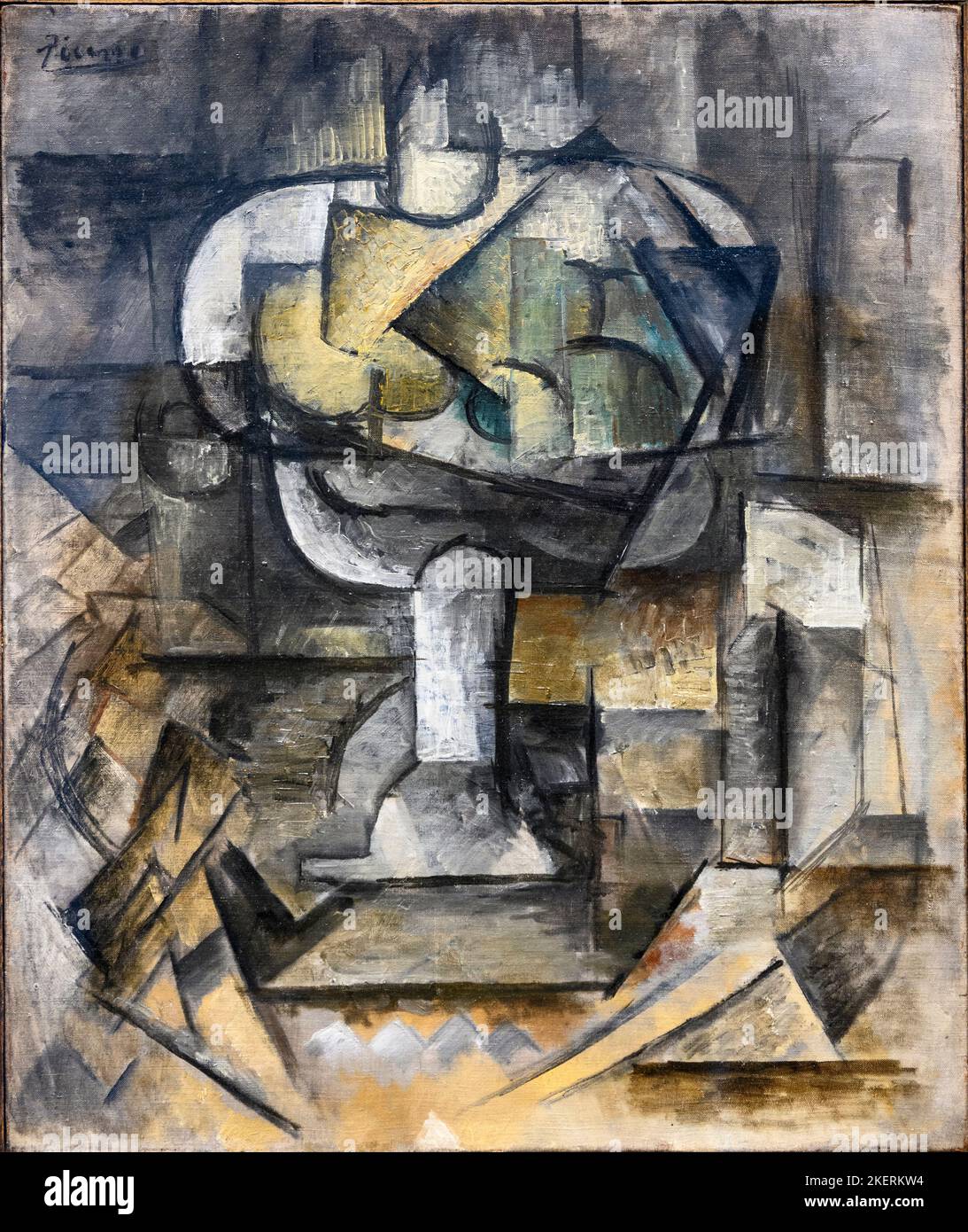 Bol de fruits, huile sur toile, 1910, par l'artiste espagnol Pablo Picasso 1881-1973. Banque D'Images