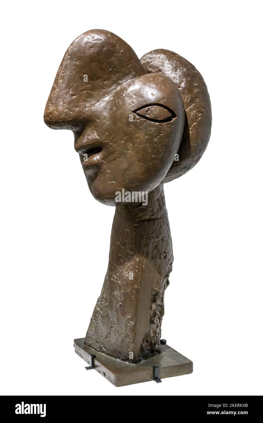 Sculpture en bronze de la tête d'une femme 1931/32. Par l'artiste espagnol Pablo Picasso 1881-1973. Banque D'Images