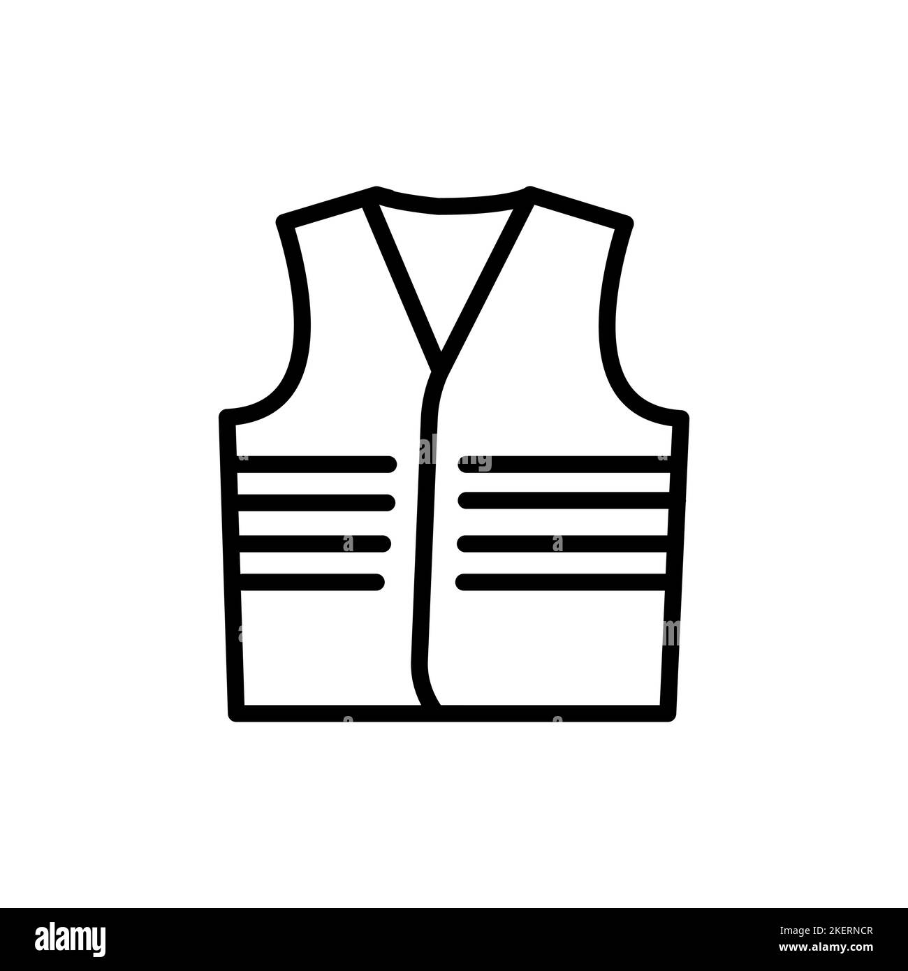Gilet de protection avec ligne noire. Uniforme de sécurité. Vêtements de sécurité. Illustration de Vecteur