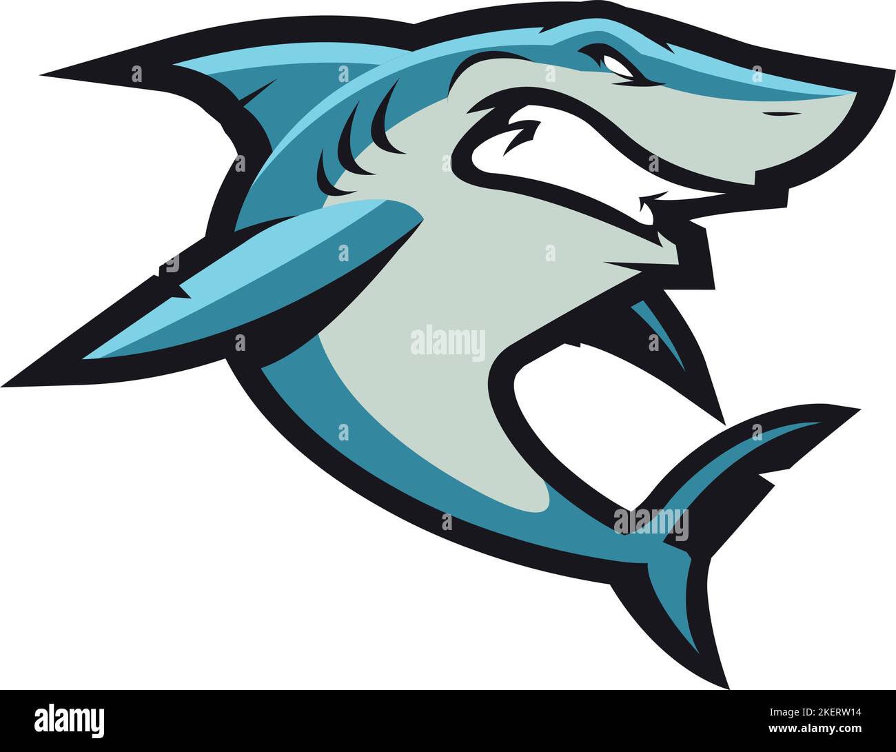 Illustration vectorielle d'un requin féroce Illustration de Vecteur