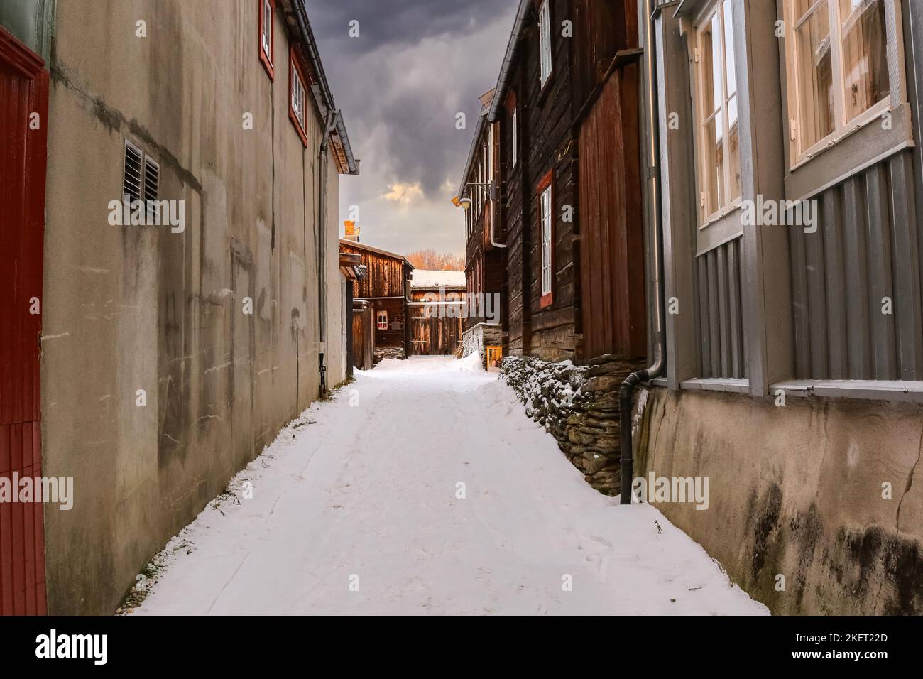 Roeros est une municipalité du comté de Trøndelag, en Norvège et également dans la ville minière . Les habitants modernes de Røros travaillent encore et vivent dans les caractéristiques Banque D'Images