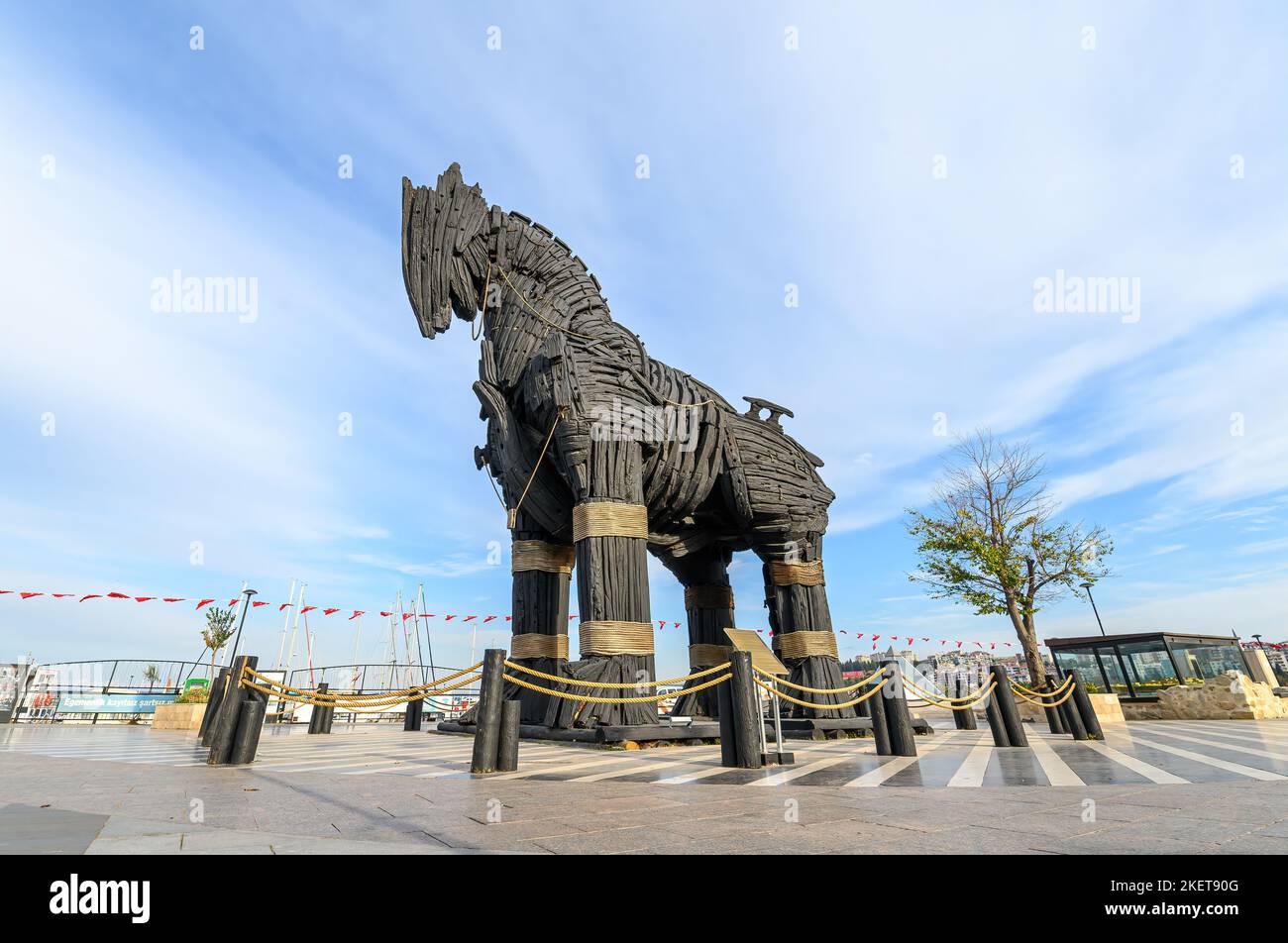 CANAKKALE, TURQUIE. Cheval de Troie à Canakkale dans une belle journée. Ce cheval a été utilisé dans le film 'Troy' Banque D'Images