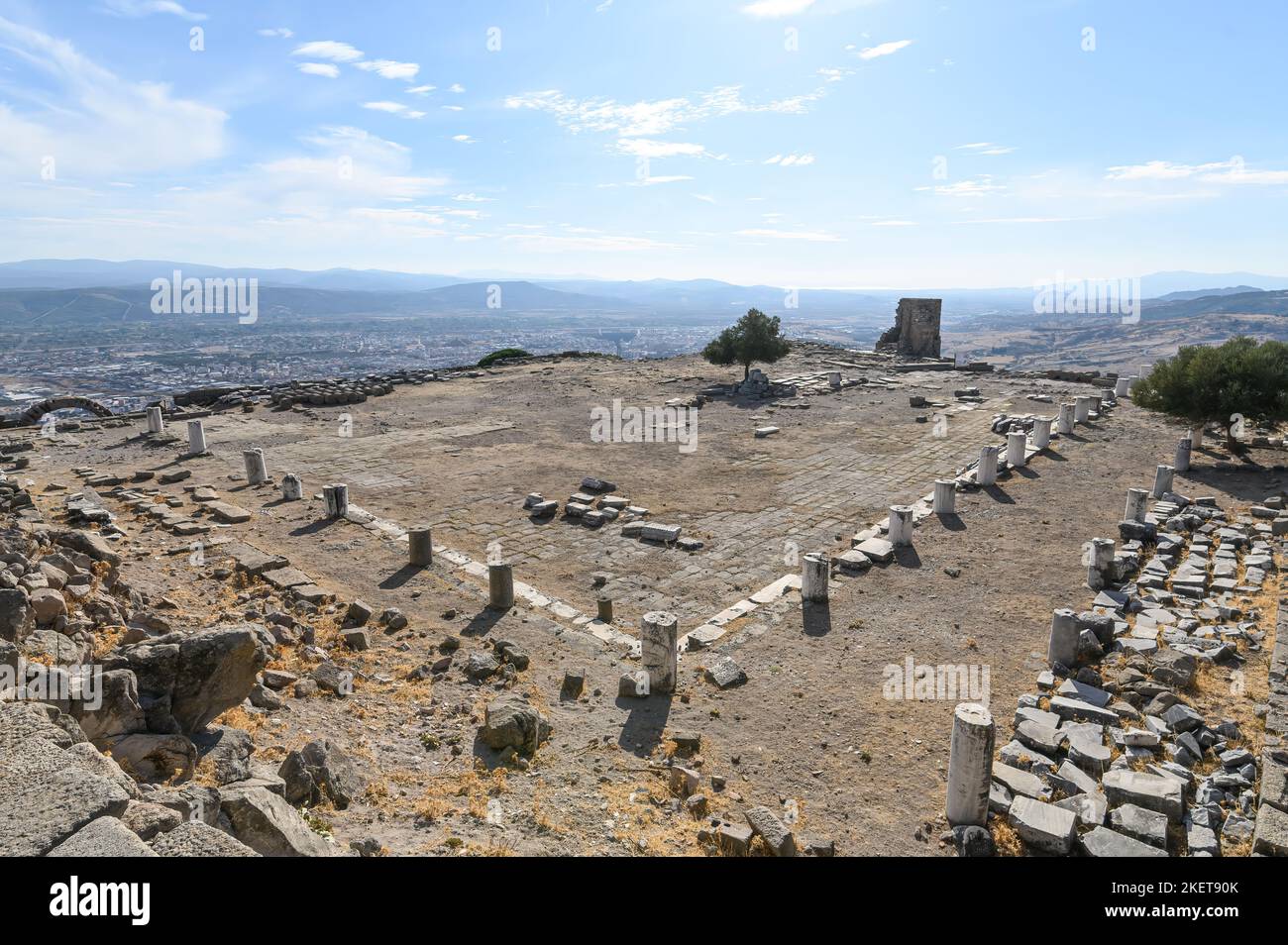 L'Acropole des ruines de la ville antique de Pergamon à Bergama, Izmir, Turquie Banque D'Images