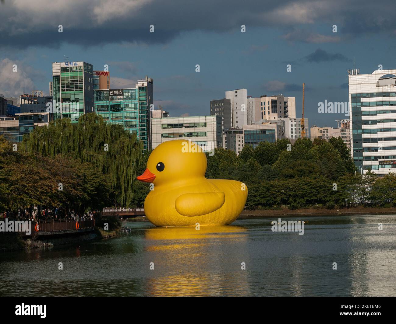 Séoul, Corée du Sud - octobre 2011 : le projet de canard de caoutchouc dans L'APPAREIL PHOTO NUMÉRIQUE de Séoul Banque D'Images