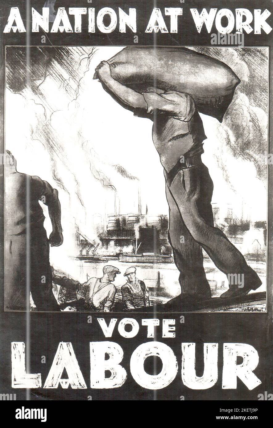 Affiche électorale du Parti travailliste de Grande-Bretagne en 1931. Banque D'Images