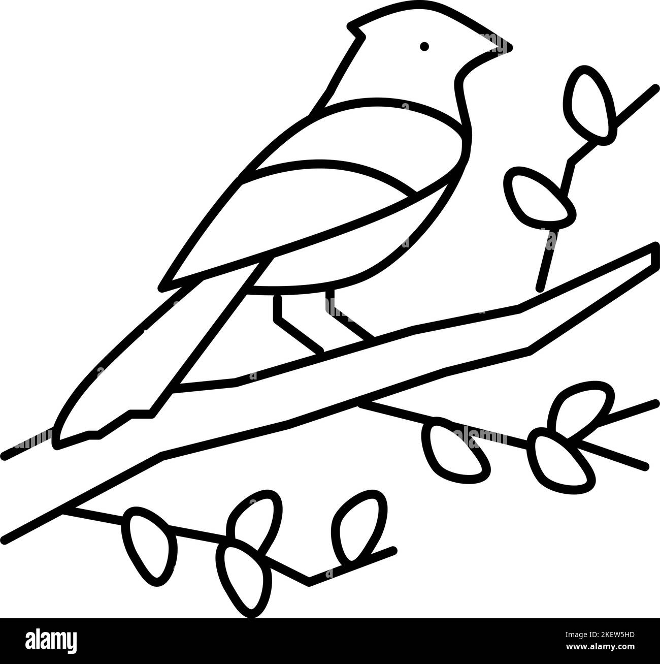 illustration vectorielle de l'icône représentant une ligne de ressort d'oiseau Illustration de Vecteur