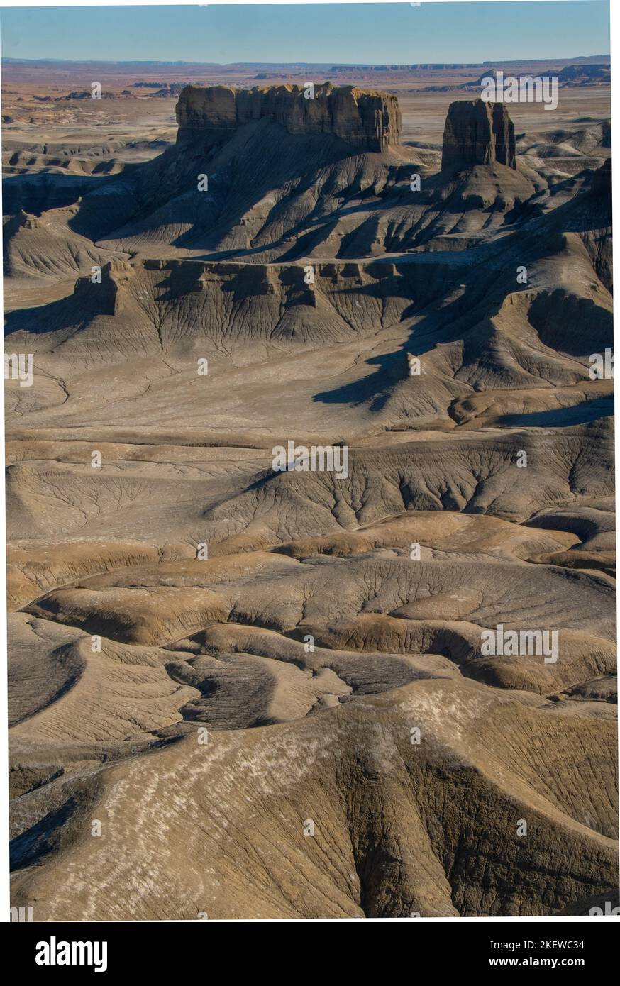 Badlands érodés, vue sur le paysage, Hanksville, Utah Banque D'Images