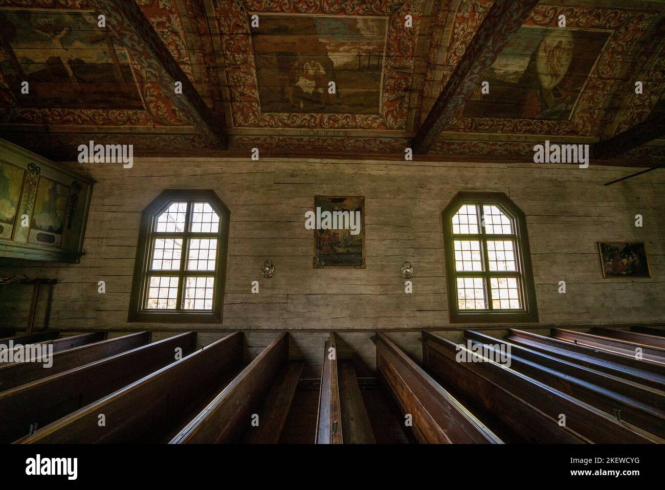 Église de Segulora du village de Segulora en Suède, aujourd'hui à Skansen, le musée en plein air de l'île de Djurgården Banque D'Images