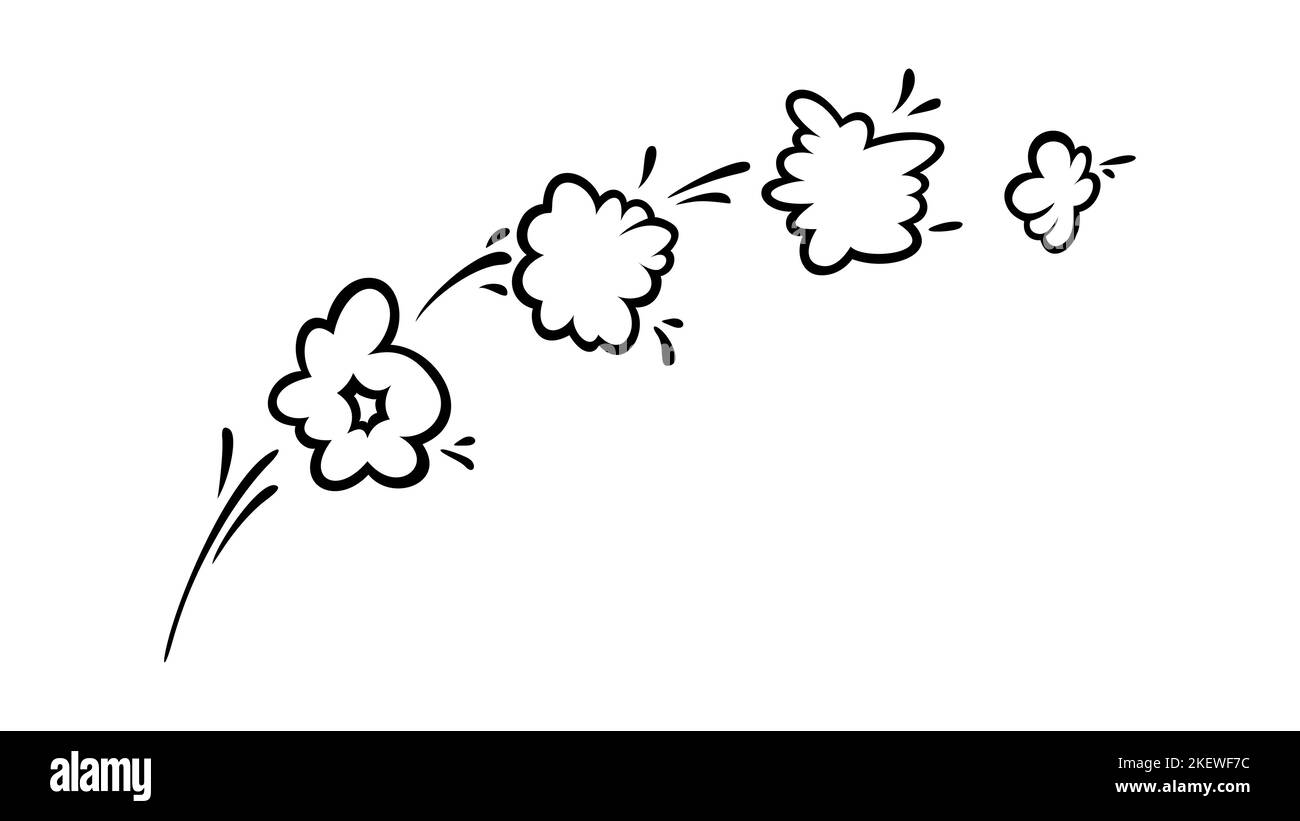 Nuages effet rampe bande dessinée. Jeu de bulles d'explosion et de fumée. Illustration vectorielle isolée sur fond blanc Illustration de Vecteur