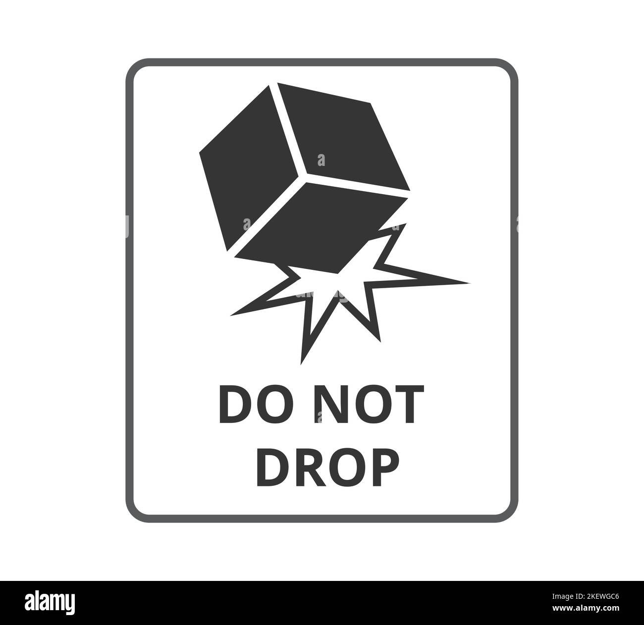 Ne pas laisser tomber le symbole. Concept d'emballage. Illustration de Vecteur