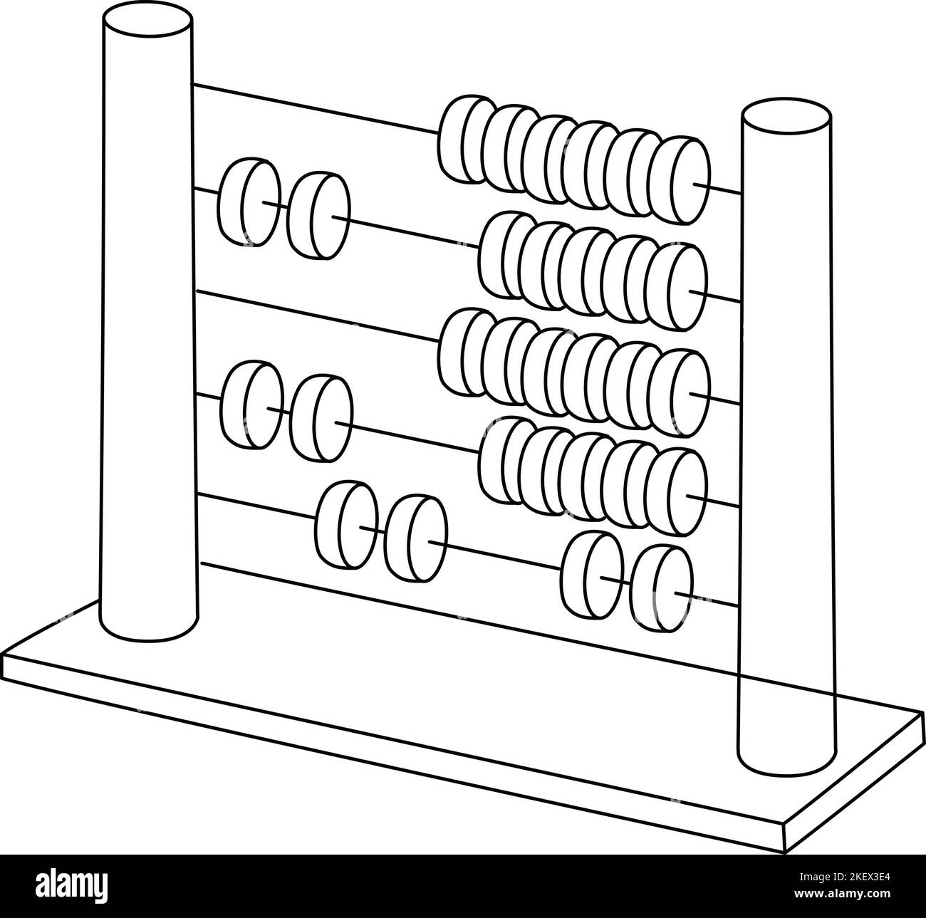 Page de coloriage isolée Abacus pour enfants Illustration de Vecteur