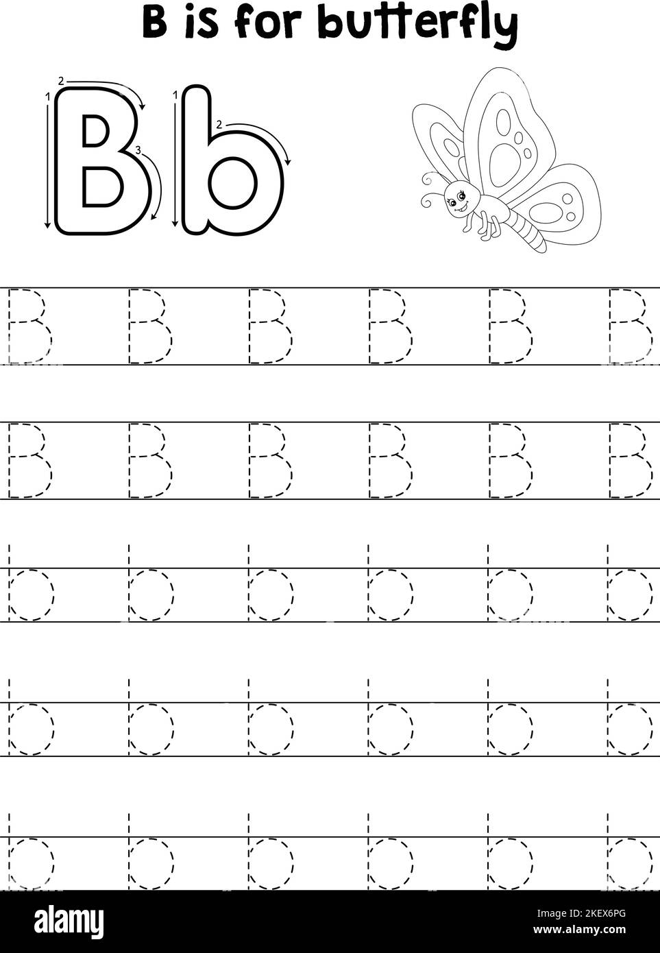 Papillon animal Tracing lettre ABC coloriage C Illustration de Vecteur