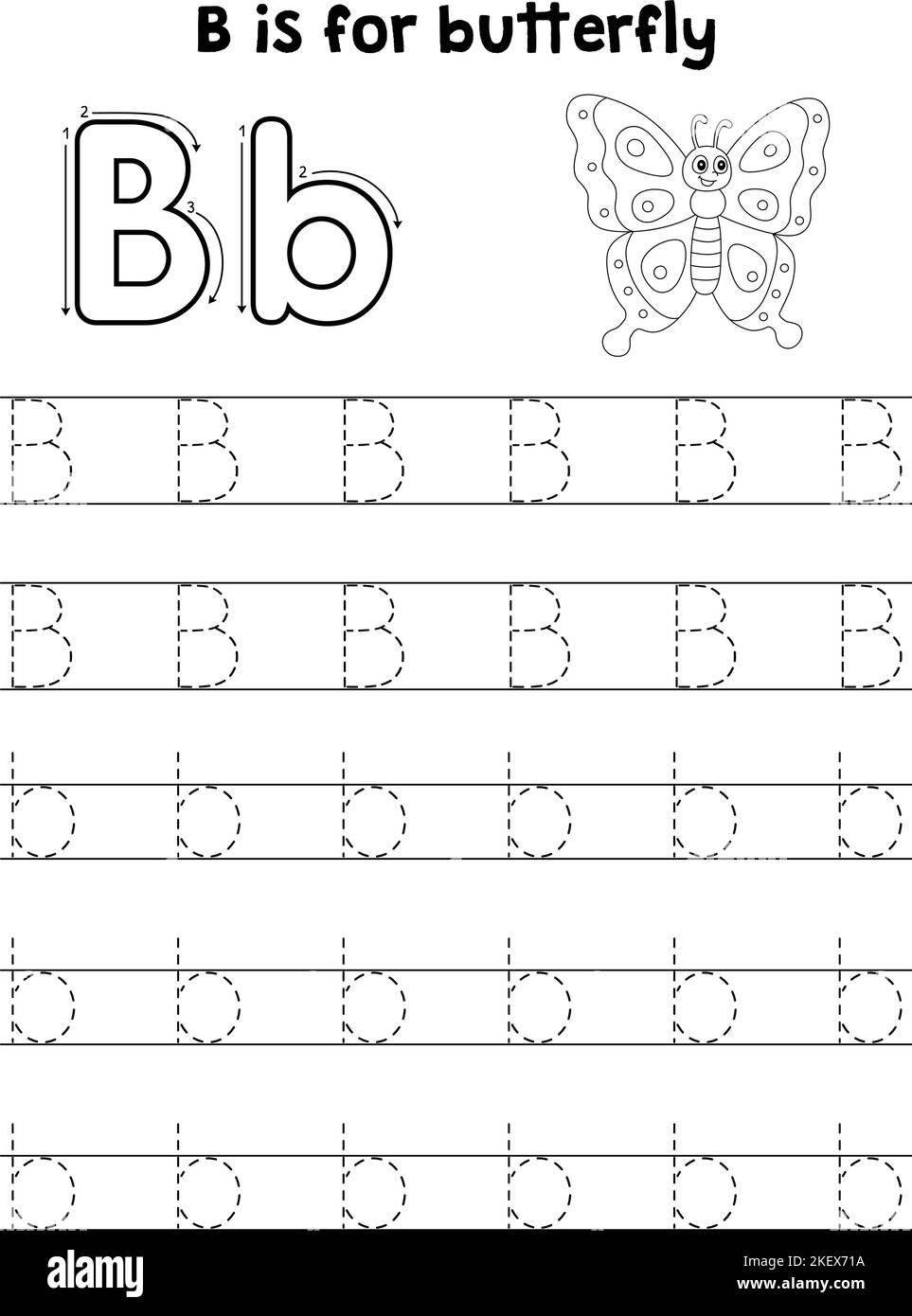 Papillon animal Tracing lettre ABC coloriage C Illustration de Vecteur