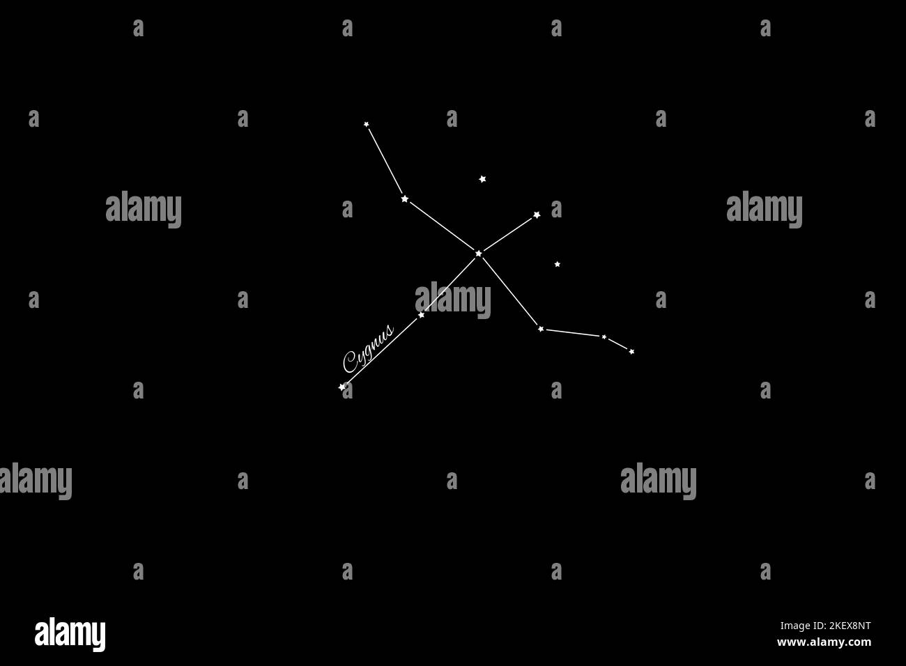 Constellation de Cygnus, ensemble d'étoiles, constellation de cygnes, Croix du Nord Banque D'Images