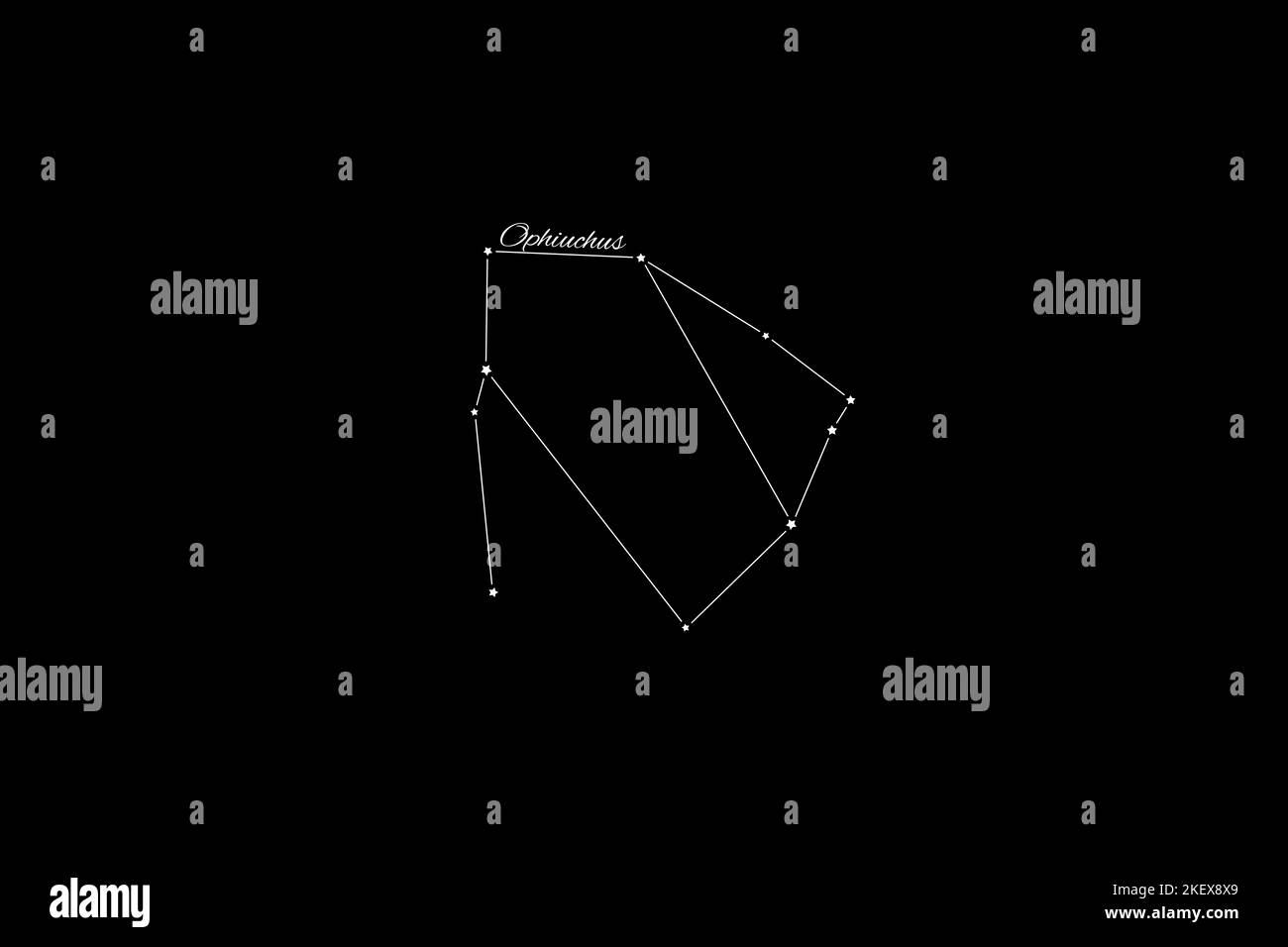 Constellation d'Ophiuchus, ensemble d'étoiles, Serpentarius, porteur de Serpent Banque D'Images