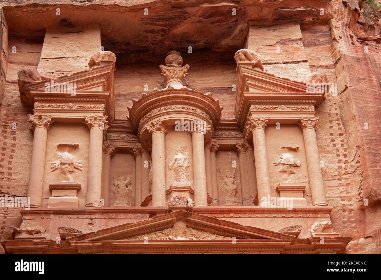 Façade détaillée Treasury Petra Jordan Banque D'Images