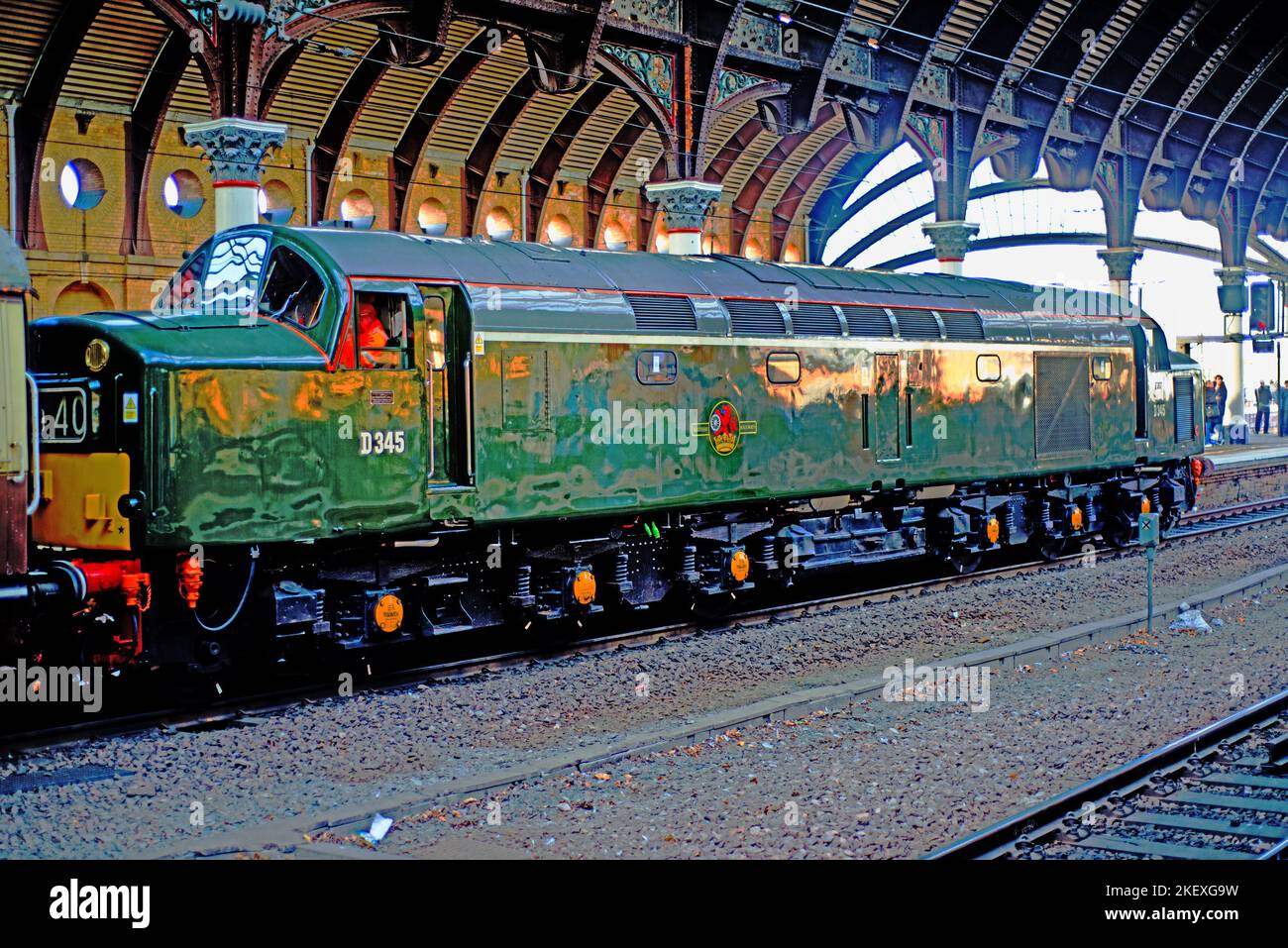 Classe 40 D345 à la gare de York, York, Angleterre Banque D'Images